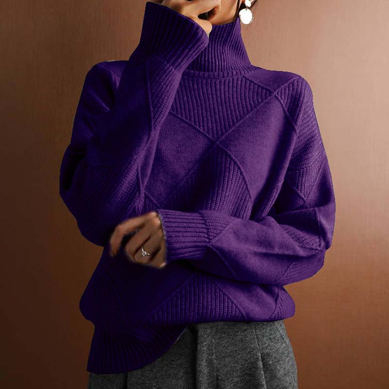 Kylie | Textured Knit Turtleneck Sweater