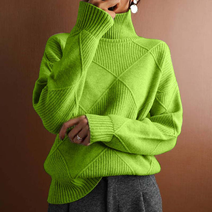 Kylie | Textured Knit Turtleneck Sweater