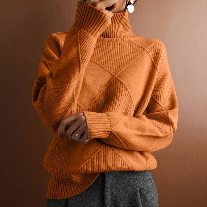 Kylie | Textured Knit Turtleneck Sweater