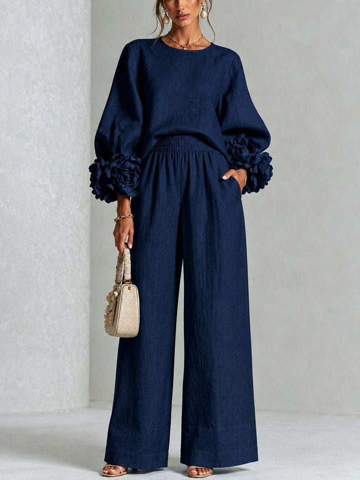 Marlies | Elegant Floral Cuff Two-Piece Set