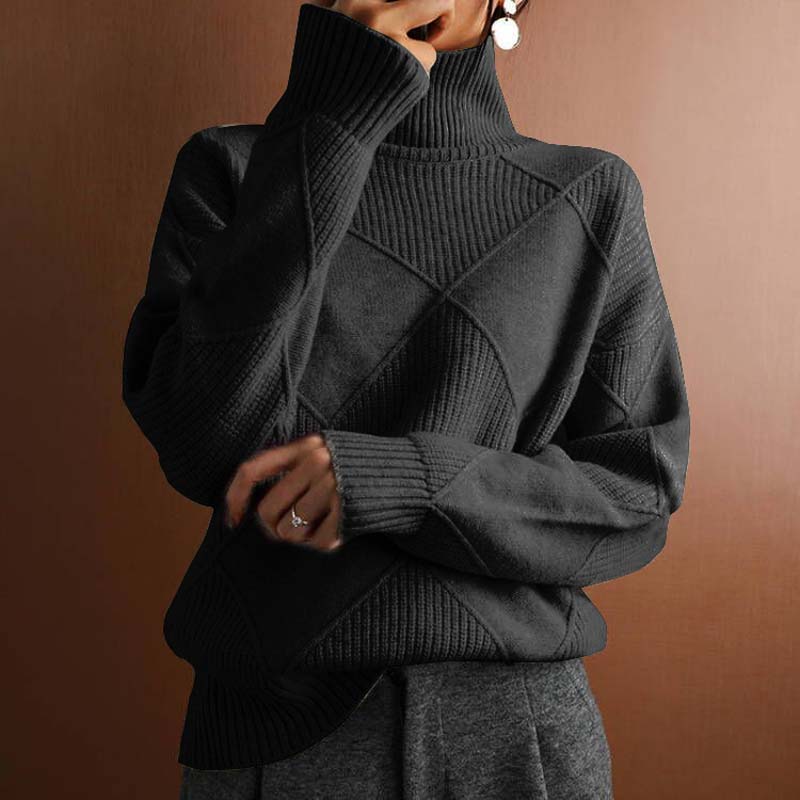 Kylie | Textured Knit Turtleneck Sweater