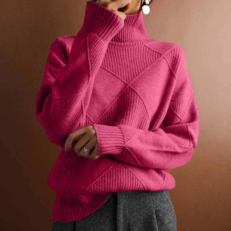 Kylie | Textured Knit Turtleneck Sweater