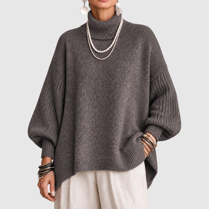Lucienne | Relaxed Draped Turtleneck Sweater.