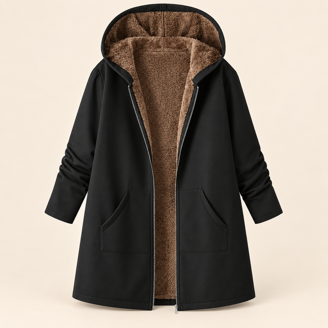 Evelyn™ | Cozy Lined Hooded Coat