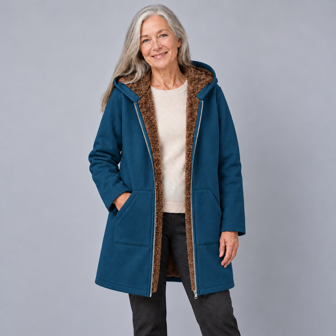 Evelyn™ | Cozy Lined Hooded Coat