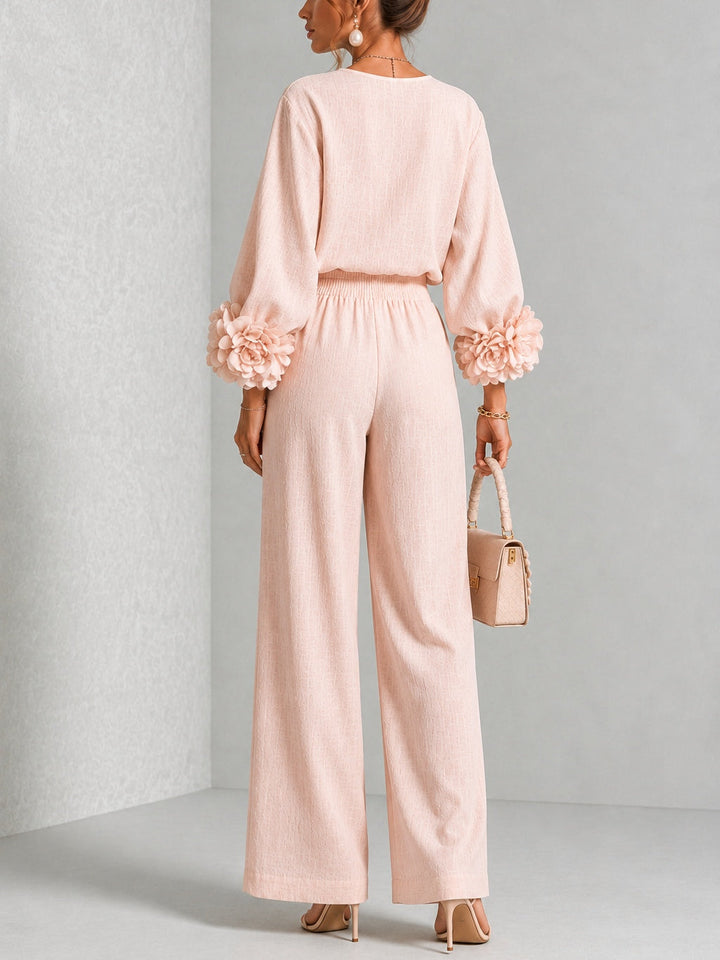 Marlies | Elegant Floral Cuff Two-Piece Set