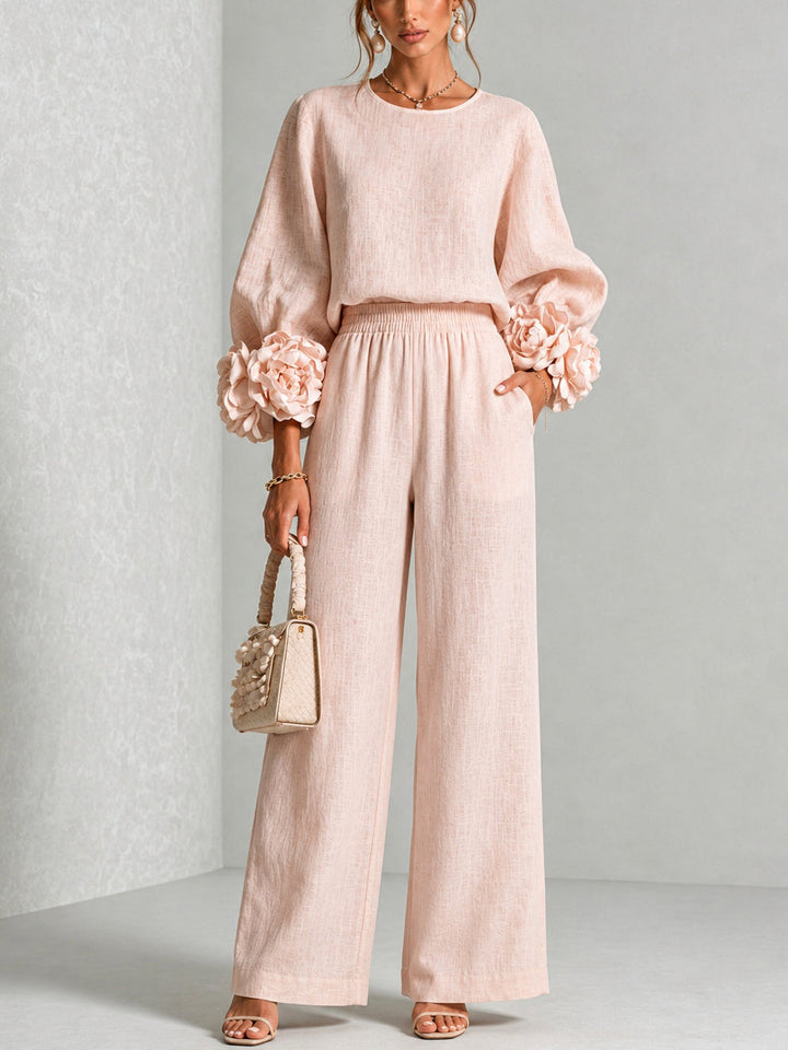 Marlies | Elegant Floral Cuff Two-Piece Set