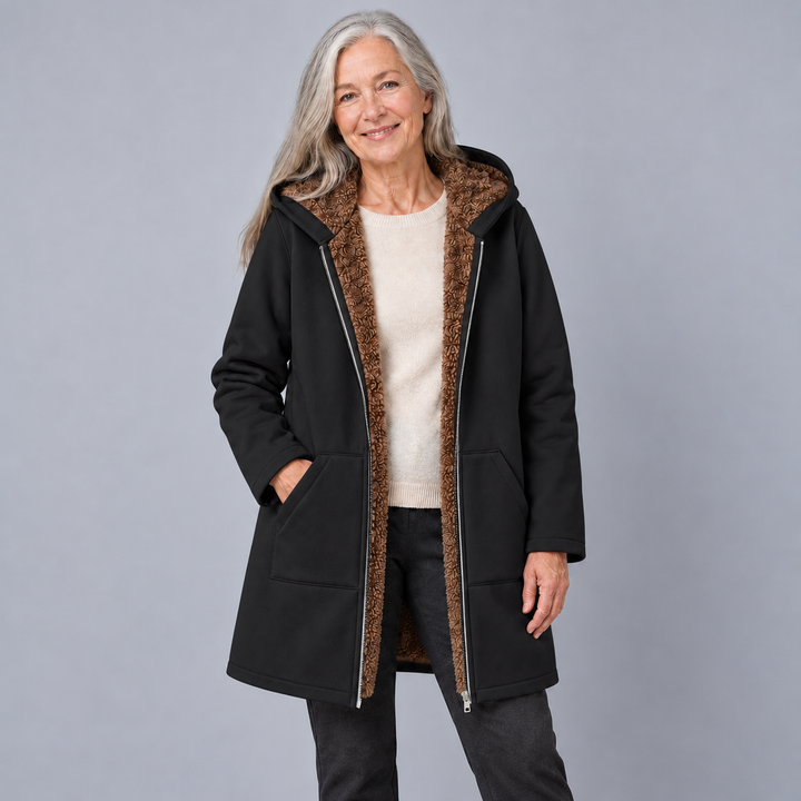 Evelyn™ | Cozy Lined Hooded Coat