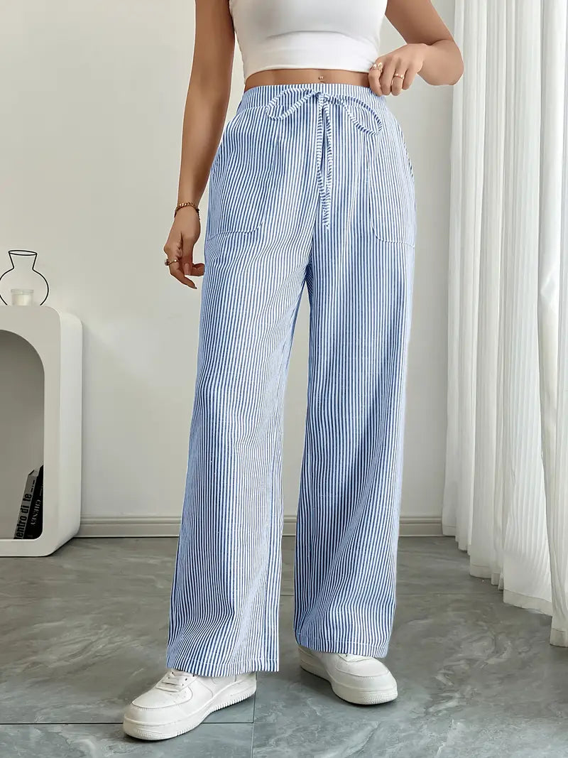 Karina | Striped Wide-Leg Pants for Women | Smart Casual