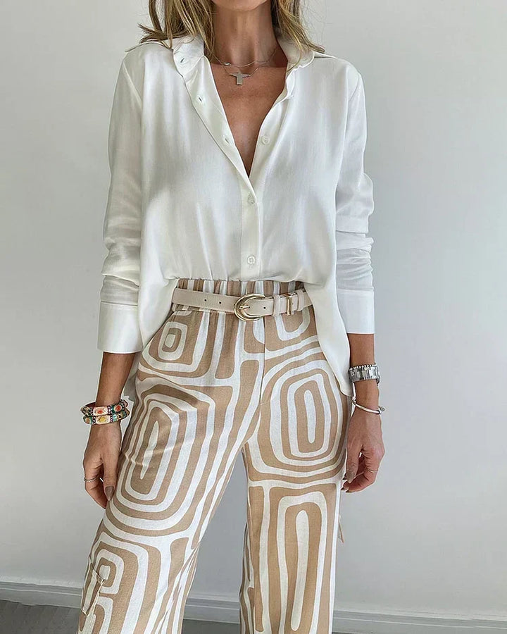 Liora | Printed Wide-Leg Two-Piece Summer Set for Women