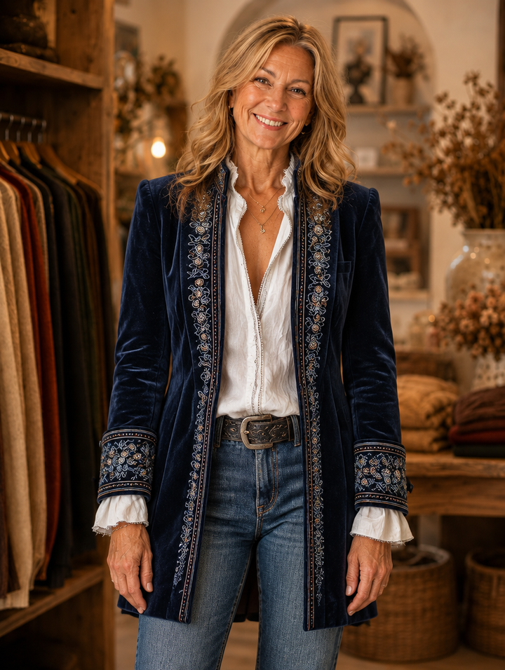 Anastasia | Embroidered Longline Jacket