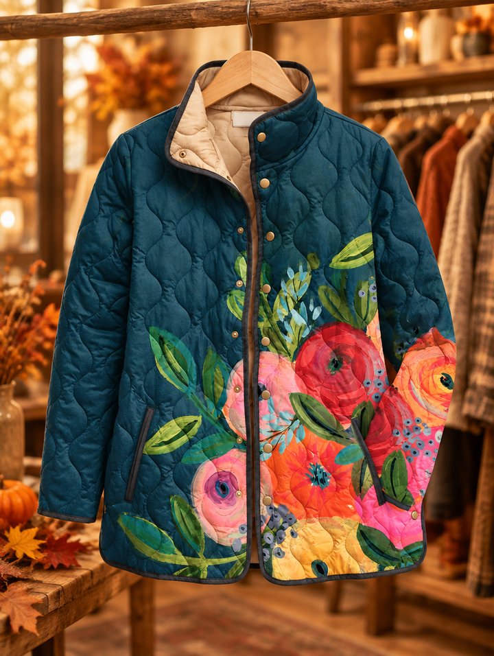 Amaya | Vintage Floral Quilted Jacket