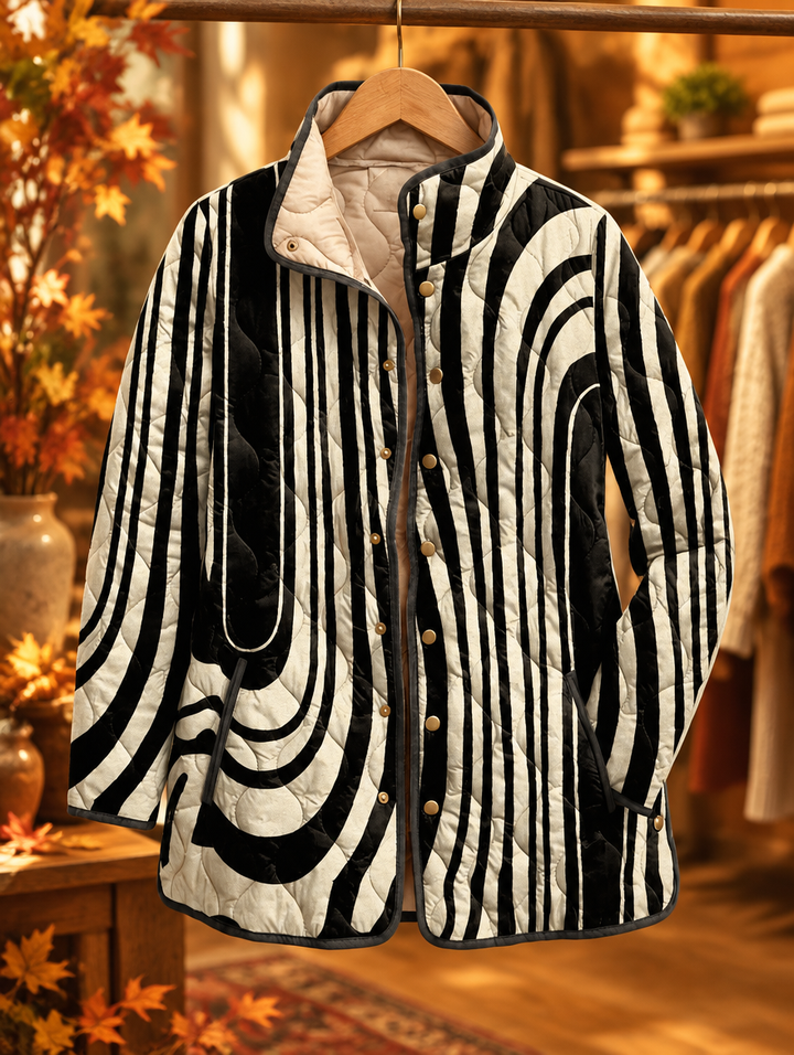 Soraya | Casual Quilted Jacket with Abstract Geometric Design