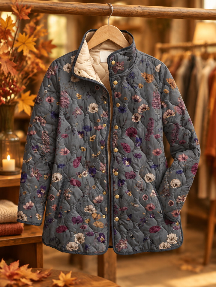 Niva | Vintage Floral Print Quilted Jacket