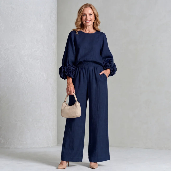 Marlies | Elegant Floral Cuff Two-Piece Set