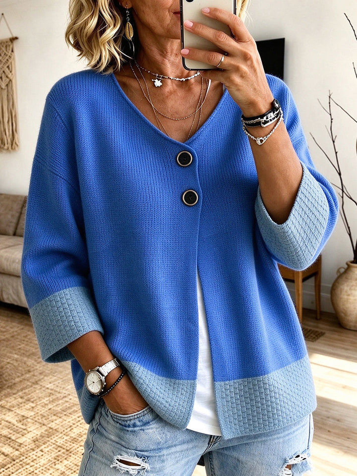 Raven | Colour-block Knit Cardigan